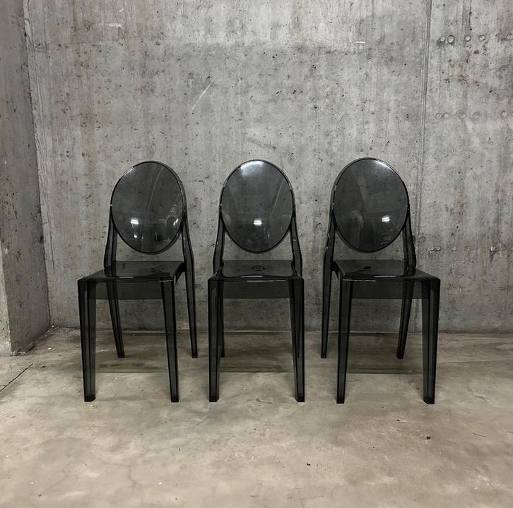 3 Kartell Victoria Ghost stoelen – ALS NIEUW, Maison & Meubles, Chaises, Comme neuf, Trois, Synthétique, Autres couleurs, Enlèvement ou Envoi