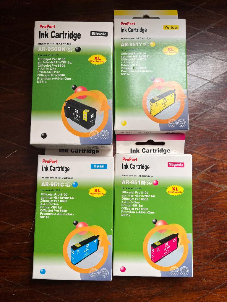 Lot de cartouches d’encre compatibles HP 950 / 951 XL – Neuf, Computers en Software, Printerbenodigdheden, Zo goed als nieuw, Cartridge