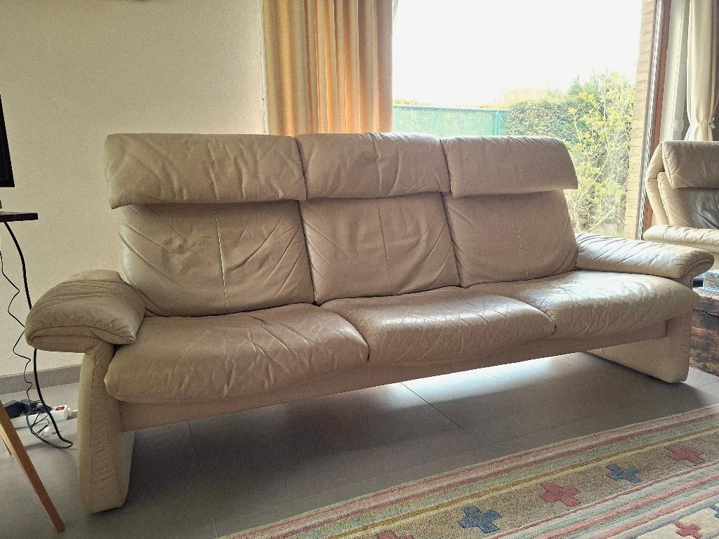 Sièges en cuir à 3 places et à deux places, Enlèvement, Utilisé, Cuir, Modern