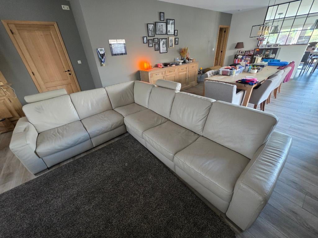 Hoeksalon echt leder, Ophalen, Gebruikt, Leer, Hoeksalon