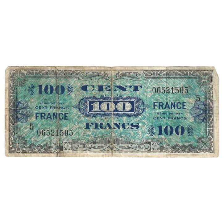 Francia - 100 Francs - 1944, Collections, Objets militaires | Seconde Guerre mondiale, Autres, Enlèvement ou Envoi