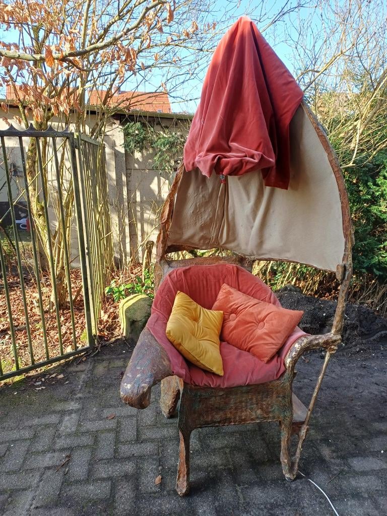 Grote feeërieke troon carnaval in papier mache - rariteit, Antiek en Kunst, Curiosa en Brocante, Ophalen