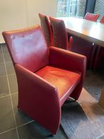 Bordeaux lederen stoel 6 st, Huis en Inrichting, Stoelen, Ophalen, Zo goed als nieuw