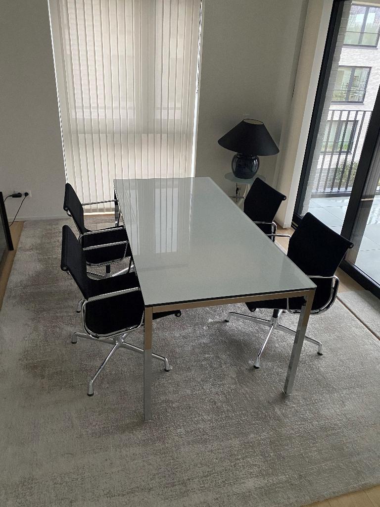 Table salle à manger verre et inox chrome 180 x 85 x 74 cm, Maison & Meubles, Tables | Tables à manger, Utilisé, 50 à 100 cm, 150 à 200 cm