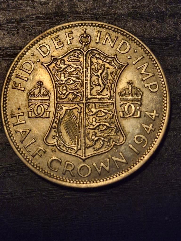 Zilveren munt met halve kroon 1944 - George VI, Ophalen of Verzenden, Zilver