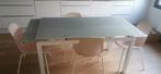 Grande table  extensible 6-8 personnes , en verre blanc laqu, Maison & Meubles, Enlèvement