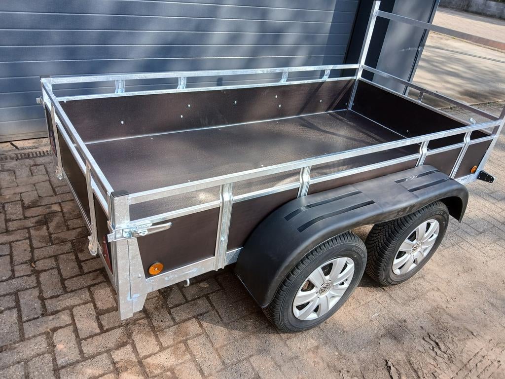 Aanhanger gegalvaniseerd 250x130 dubbelasser tandemasser, Ophalen, Zo goed als nieuw