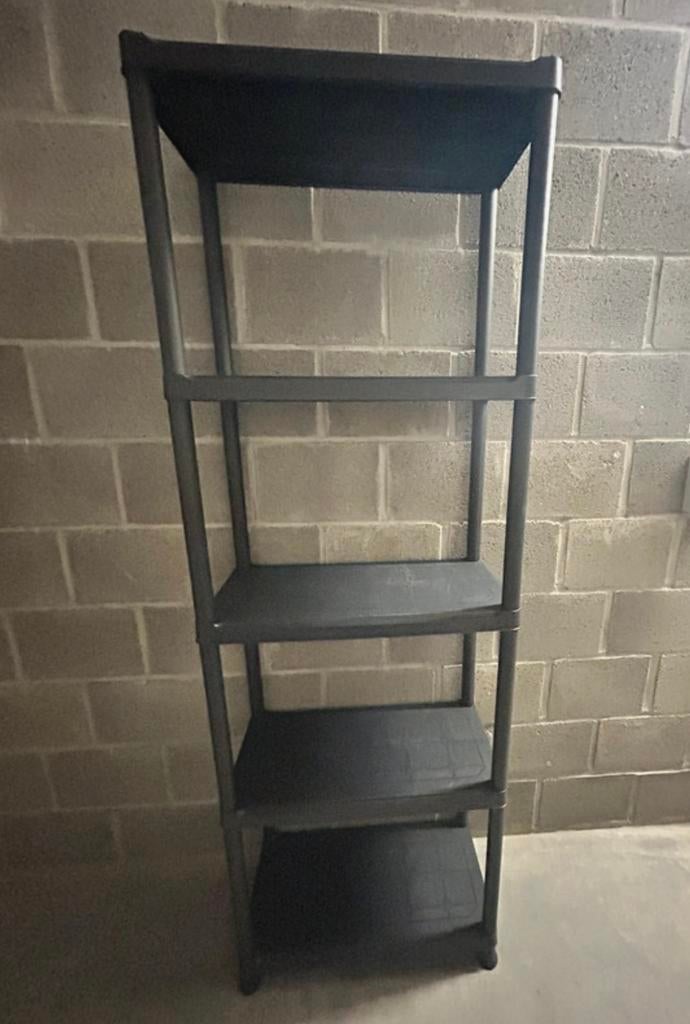 Garagerek 5 legplanken – 175 cm – kunststof – opbergrek, Ophalen, Gebruikt