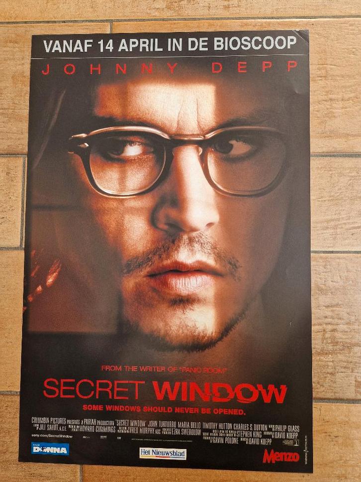 filmaffiche Johnny Depp Secret Window 2004 filmposter, Collections, Posters & Affiches, Comme neuf, Cinéma et TV, A1 jusqu'à A3