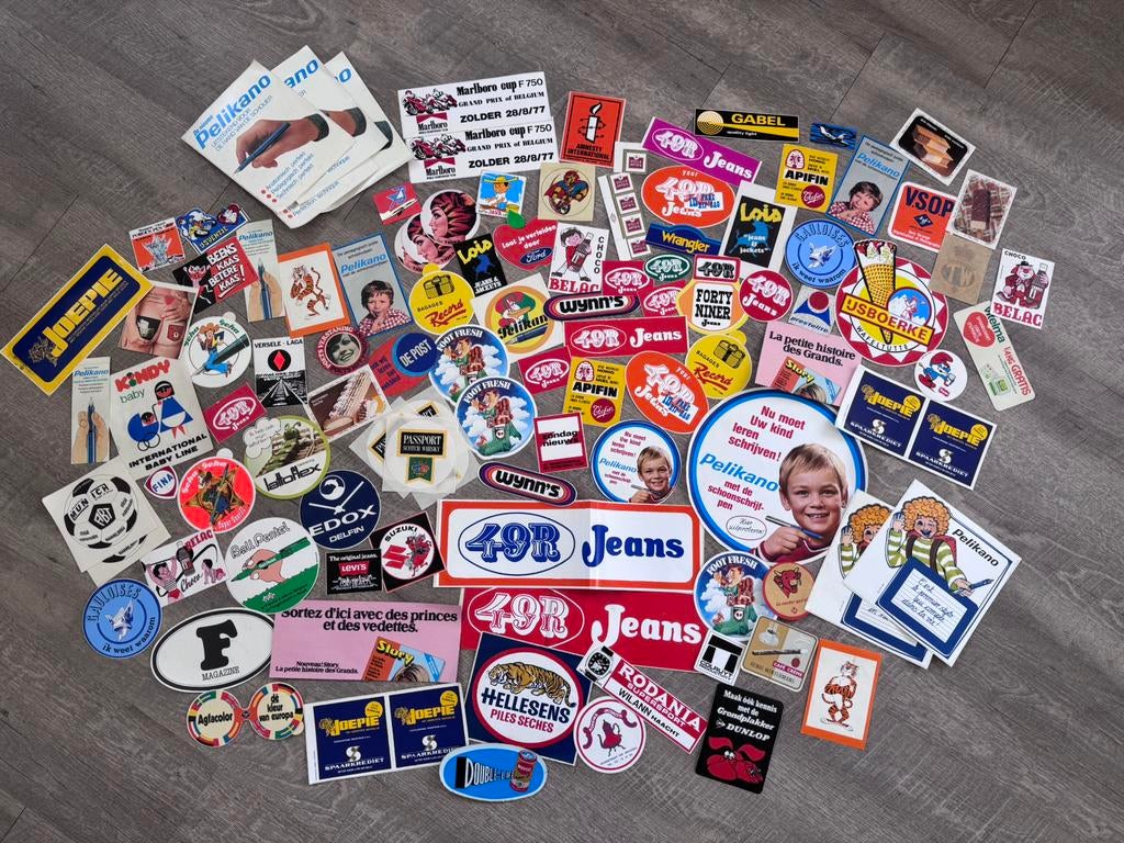Stickers retro logo’s, Ophalen of Verzenden, Zo goed als nieuw
