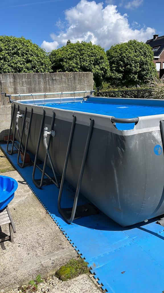 Volledig uitgerust verwarmd zwembad, Jardin & Terrasse, Piscines, Utilisé, Piscines hors sol, 120 cm ou plus, 400 cm ou plus, 200 à 300 cm