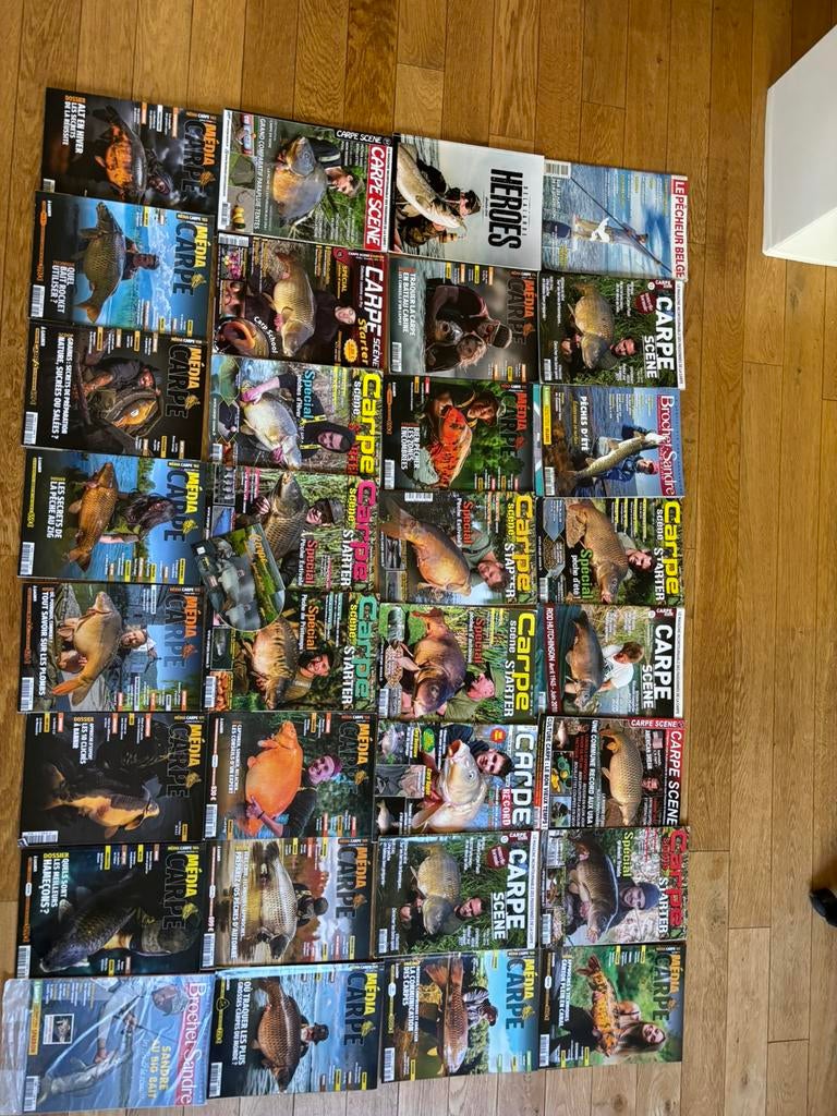 Gros lots de magazine de peche carpe starter, media carpe,…, Ophalen of Verzenden, Zo goed als nieuw