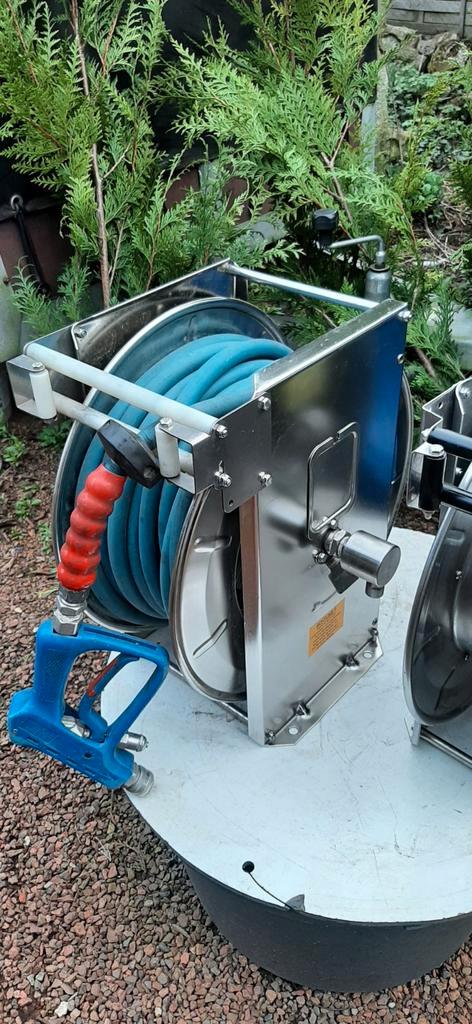 Inox zelfoprollende hogedruk slanghaspel., Bricolage & Construction, Matériel de nettoyage, Enlèvement ou Envoi