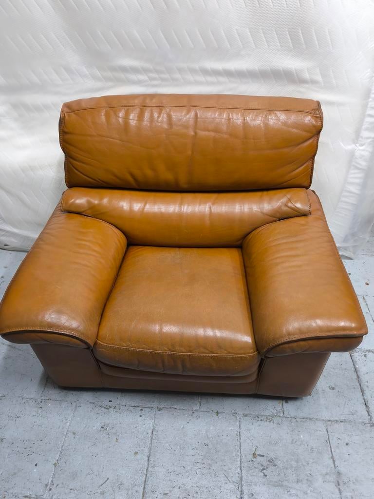 2 x lederen zetels  sterk leder, Ophalen of Verzenden