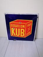 Origineel reclamebord emaille bouillon KUB 1937 - deurpostje, Verzamelen, Ophalen of Verzenden, Gebruikt, Reclamebord