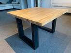Eiken salontafel met stalen poten., Maison & Meubles, Tables | Tables de salon, Neuf, Moins de 50 cm, Chêne, 50 à 100 cm