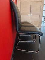 Lederen zwarte eetkamer stoelen, Ophalen, Gebruikt