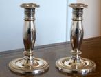 Paire bougeoirs flambeaux en Argent Plaqué Années 1950, Antiquités & Art, Antiquités | Bougeoirs, Enlèvement ou Envoi, Argent