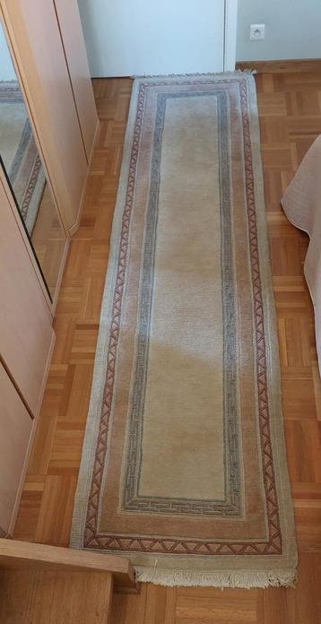 Tapis de couloir Nepal noué à la main en laine à poils longs, 200 cm ou plus, Beige, Comme neuf, Enlèvement