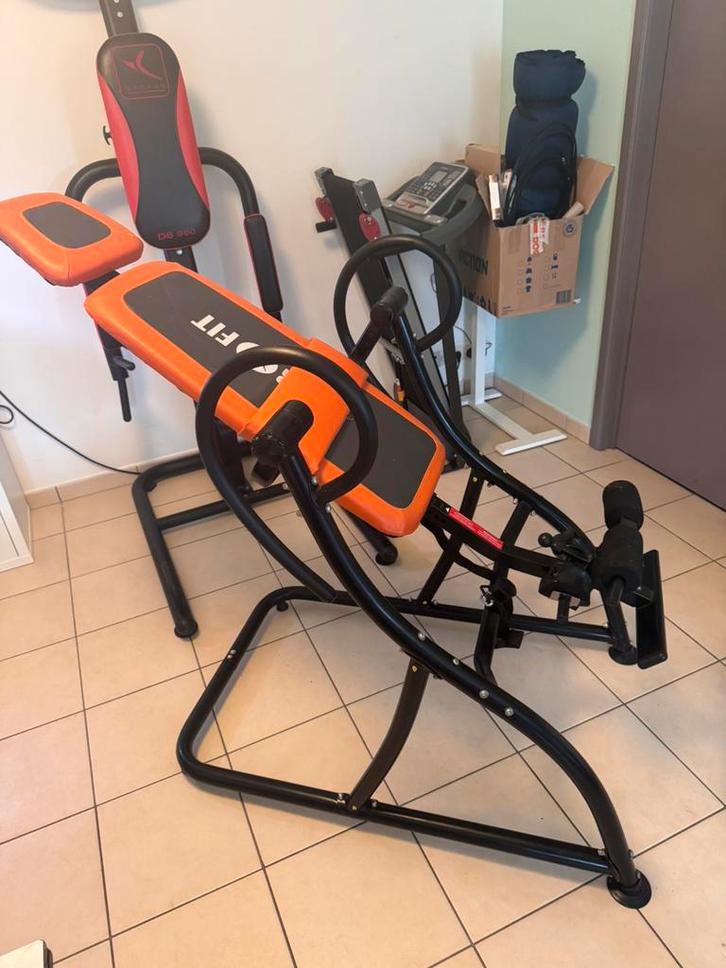 Banc d’inversion Klarfit – Dos, étirements et relaxation, Sport en Fitness, Fitnessapparatuur, Gebruikt, Overige typen, Rug, Metaal