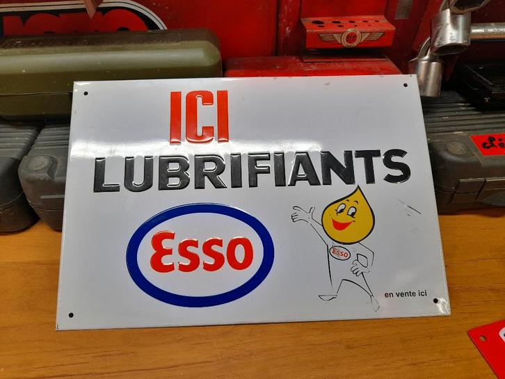 Esso smeerolie kan metalen plaat, Verzamelen, Merken en Reclamevoorwerpen, Gebruikt, Overige typen, Verzenden