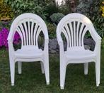 4 Witte stapelbare tuinstoelen, Tuin en Terras, Ophalen, Zo goed als nieuw, Kunststof, Stapelbaar