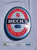 A vendre Plaque métallique de bière Becks – modèle vertical, Ophalen of Verzenden, Zo goed als nieuw, Reclamebord