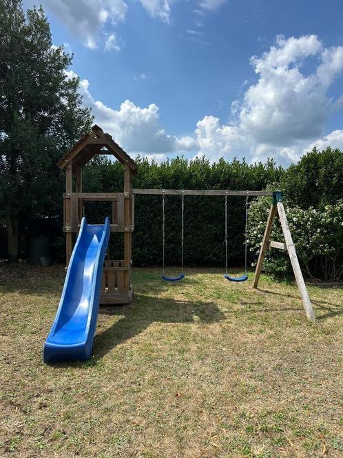 Speeltuig met schommels en glijbaan, Kinderen en Baby's, Speelgoed | Buiten | Speeltoestellen, Gebruikt, Glijbaan, Schommel, Ophalen