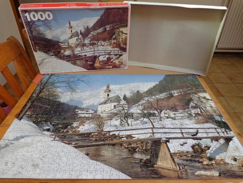 puzzle 1000 pièces - paysage enneigé, Hobby & Loisirs créatifs, Sport cérébral & Puzzles, Utilisé, Puzzle, 500 à 1500 pièces, Enlèvement ou Envoi