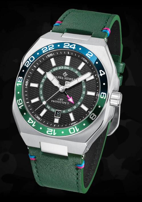 ALPHA SIERRA PROTOTYPE Y SPORT CHRONO TWV599€! 💯%NIEUW, Handtassen en Accessoires, Sporthorloges, Nieuw, Groen, Ophalen of Verzenden