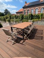 8 oude teakstoelen, Tuin en Terras, Ophalen, Gebruikt, Inklapbaar