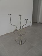 Inox kandelaar - 3 kaarsen, Ophalen, Zo goed als nieuw, Kandelaar, Metaal