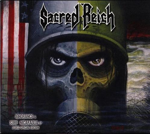 Driedubbele CD-DVD Sacred Reich.Ignorance,Sur Nicaragua ep., Cd's en Dvd's, Cd's | Hardrock en Metal, Zo goed als nieuw, Ophalen