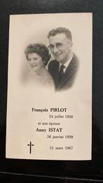 echtpaar Pirlot - Istat 1938 & 1939 / 1967, Verzamelen, Bidprentjes en Rouwkaarten, Verzenden, Bidprentje