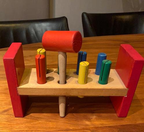 Vintage 1981 houten hamerspel volledig authentiek, Kinderen en Baby's, Speelgoed | Houten speelgoed, Zo goed als nieuw, Overige typen