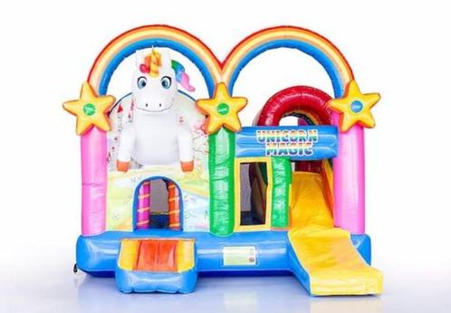 Unicorn springkasteel huren, Hobby en Vrije tijd, Feestartikelen | Verhuur, Zo goed als nieuw, Ophalen of Verzenden