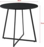 Eettafel rond 78x80 cm zwart, Huis en Inrichting, Tafels | Eettafels, Rond, Gebruikt, Vier personen, Metaal