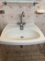 Antieke witte lavabo met toebehoren, Huis en Inrichting, Badkamer | Badkamermeubels, Ophalen, Gebruikt, 50 tot 100 cm, Wasbak of Wastafel