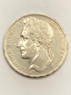 Munt zilver België 5 FR Leop I jaartal 1833 gelauwerd pos B, Zilver, Ophalen of Verzenden, Losse munt, Zilver