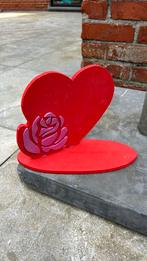 Ornement en forme de cœur avec rose, Maison & Meubles, Accessoires pour la Maison | Tableaux à écrire & Proverbes, Enlèvement ou Envoi