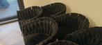 Wave chair/zetel – Velvet – Zwart - 6x, Huis en Inrichting, Stoelen, Ophalen, Gebruikt, Zwart, Metaal