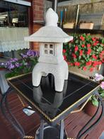 Tafeltje in smeedwerk + Tafeltje in volle eik + 1 pagode, Ophalen