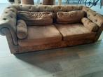 Zetels omgekeerd leder - kleur cognac/kaneel, Huis en Inrichting, Zetels | Zetels, Ophalen, Gebruikt, 100 tot 125 cm, Chesterfield