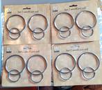 Lot de 8 doubles anneaux en métal pour rideau tenture neuf, Neuf