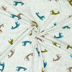 5643) 145x50cm tricot en coton girafe écru, Neuf, Enlèvement ou Envoi, Coton, 120 cm ou plus