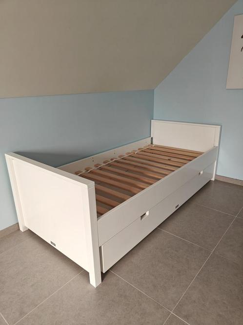 Eenpersoonsbed Bopita, Huis en Inrichting, Slaapkamer | Bedden, Gebruikt, Eenpersoons, 90 cm, 200 cm, Hout, Wit, Ophalen