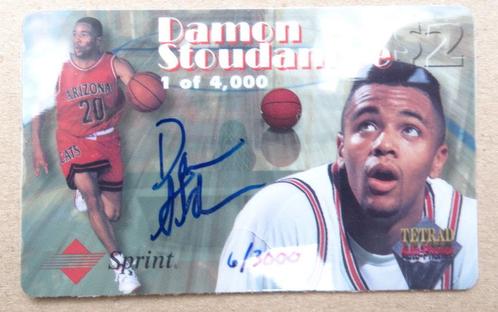 Damon Stoudamire Arizona State Sprint Signature Carte téléph, Sports & Fitness, Basket, Neuf, Autres types, Envoi