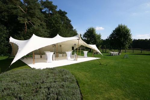 stretch pagode paal TENT ZANDKLEUR 6 x14 m, Jardin & Terrasse, Tonnelles, Utilisé, Tente pagode, 2 mètres ou plus, 8 mètres et plus