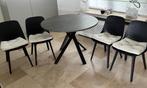 Table ronde + Chaises, Comme neuf, 100 à 150 cm, Autres matériaux, Rond