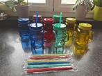 Summer vibes met deze set van 8 gekleurde mason jar glazen, Ophalen, Nieuw, Overige stijlen, Compleet servies